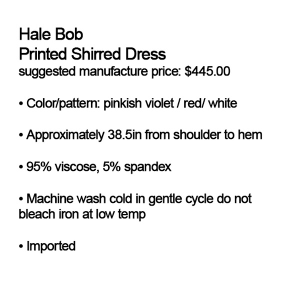 Hale Bob - Printed Shirred Dress - Size S - New with Tag - Picture 3 of 4